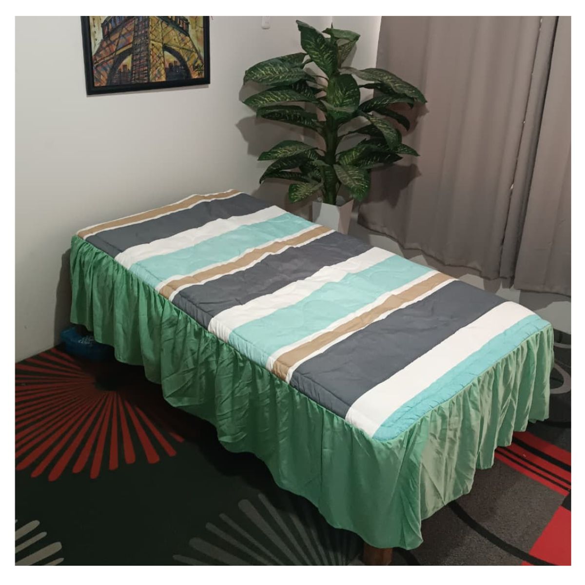 CUTE - CUBRECAMA CON BLONDA 1 PIEZA EN 2 PLAZAS