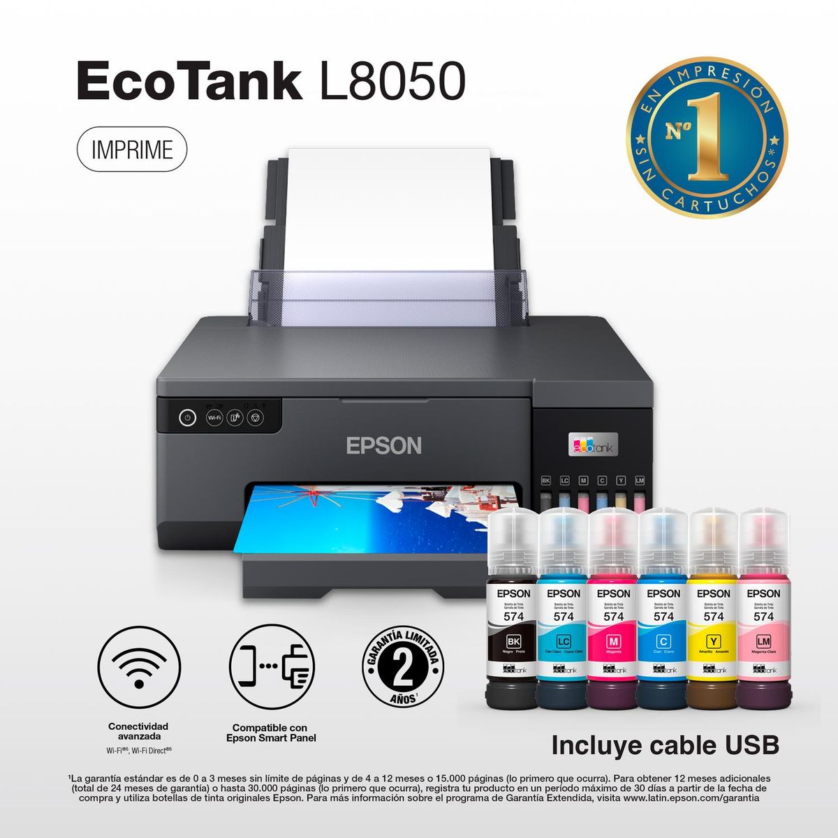 EPSON - Impresora EPSON EcoTank Fotográfica L8050 Wi-Fi