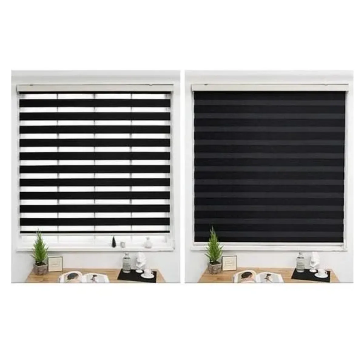 GENERICO - PERSIANAS DE COLOR NEGRO DE 180X60 CM