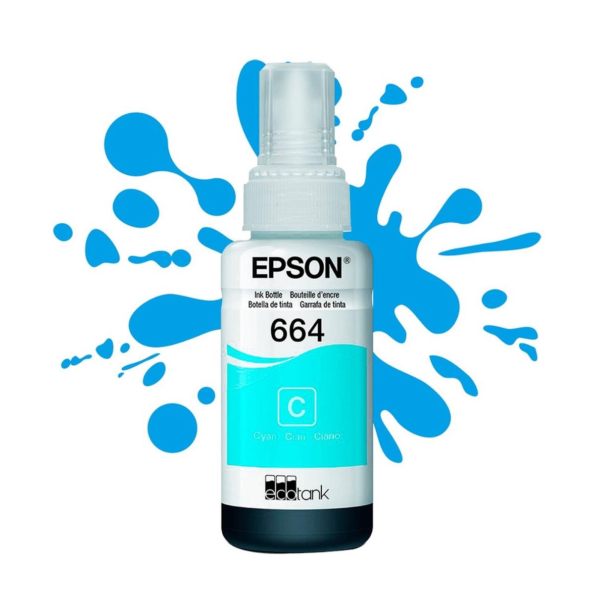 EPSON - Botella de tinta EPSON Cyan T664
