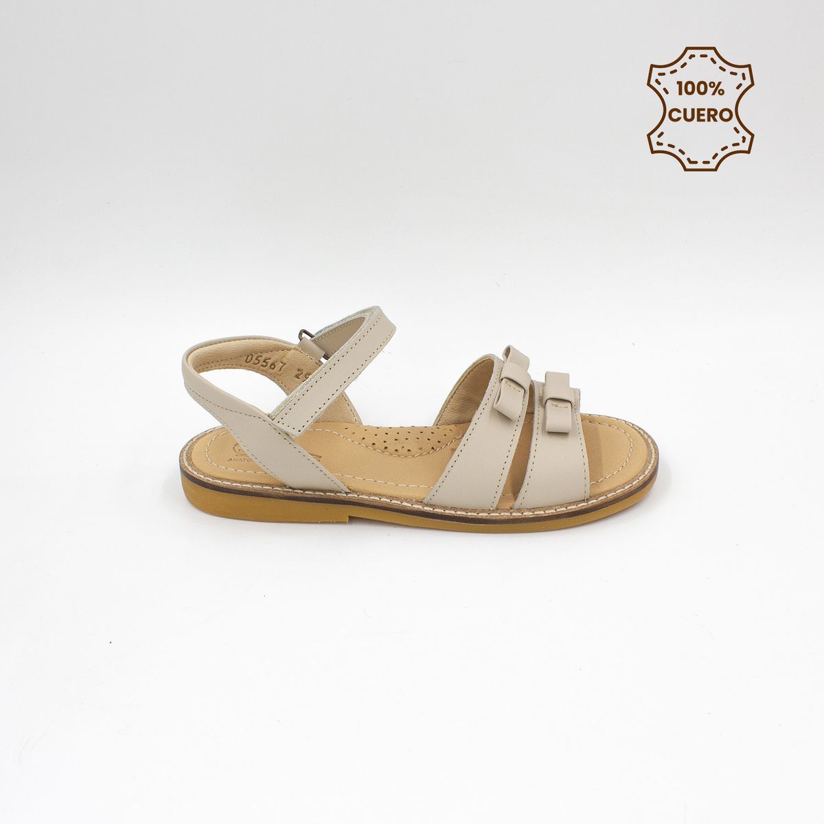 GENERICO - Sandalias Mujer Cecilia Cuero Manteca