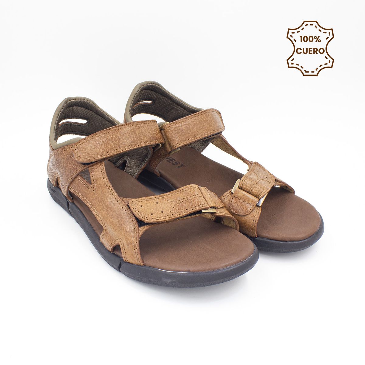 FAR WEST - Sandalias Franciscanas Hombre y Mujer Alejo Cuero Marrón Claro