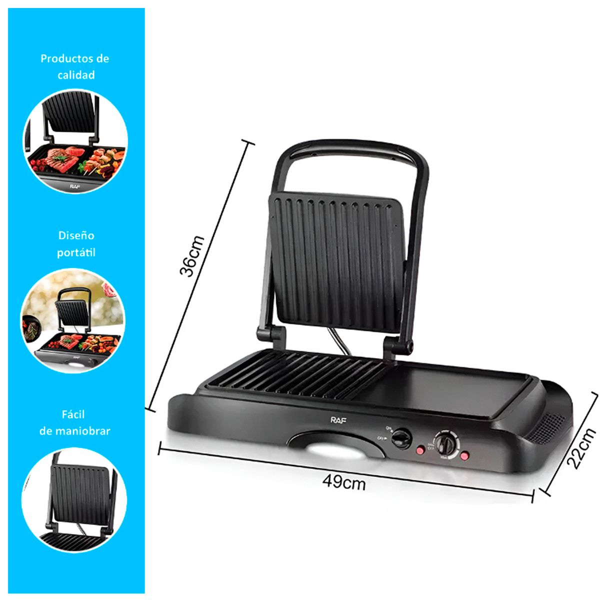 GENERICO - Plancha Panini Grill Maker Multifuncional