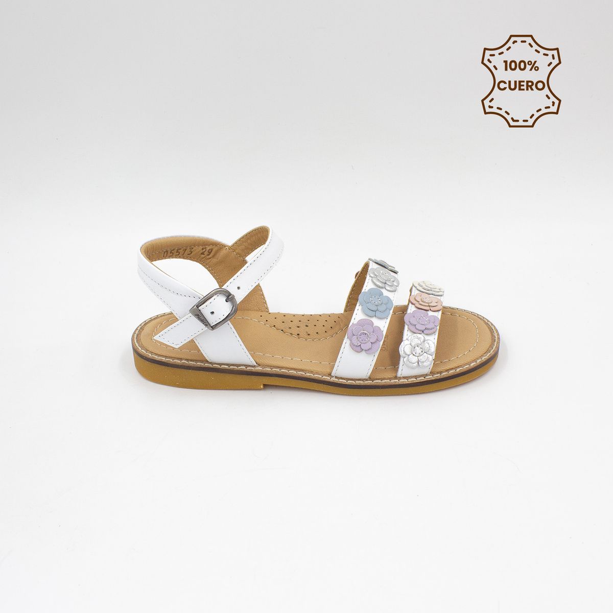 GENERICO - Sandalias Mujer Maya-2601 Cuero Blanco