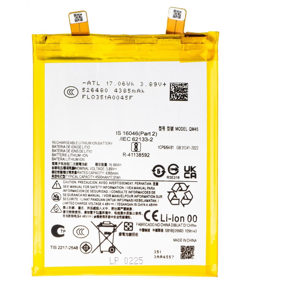 GENERICO - BATERIA MOTO EDGE 50 PRO  QM45  NUEVO