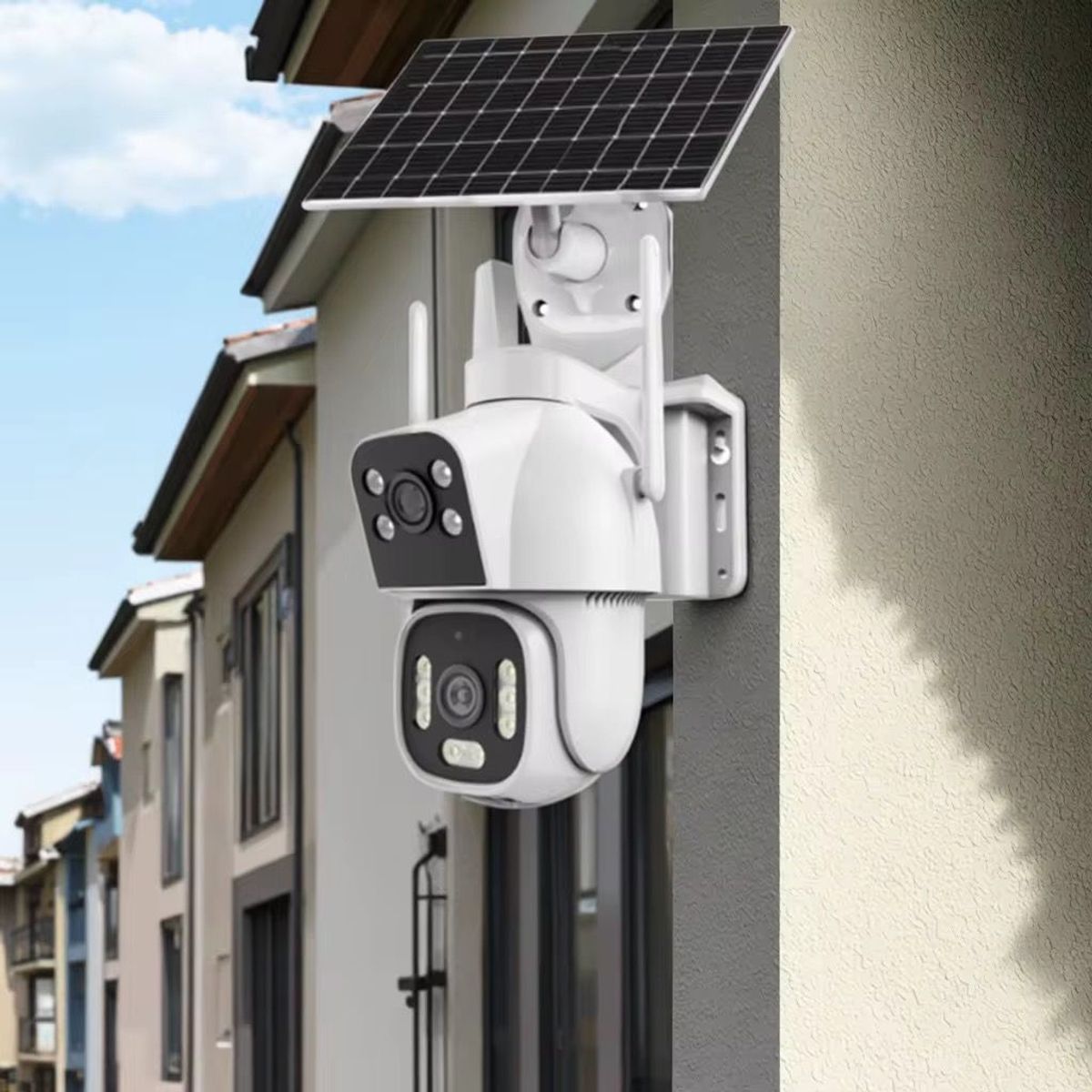 OEM - Cámara Ptz Con Chip Panel Solar 2 Lentes FHD 3K