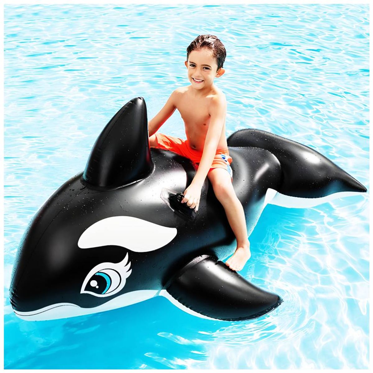 GENERICO - Flotador Inflable Ballena con Asas para Playa y Piscina