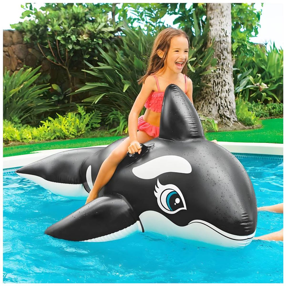 GENERICO - Flotador Inflable Ballena con Asas para Playa y Piscina