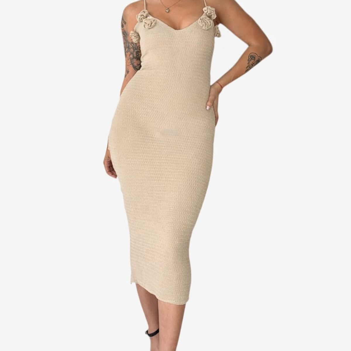 GENERICO - VESTIDO TEJIDO PLAYERO PARA MUJER