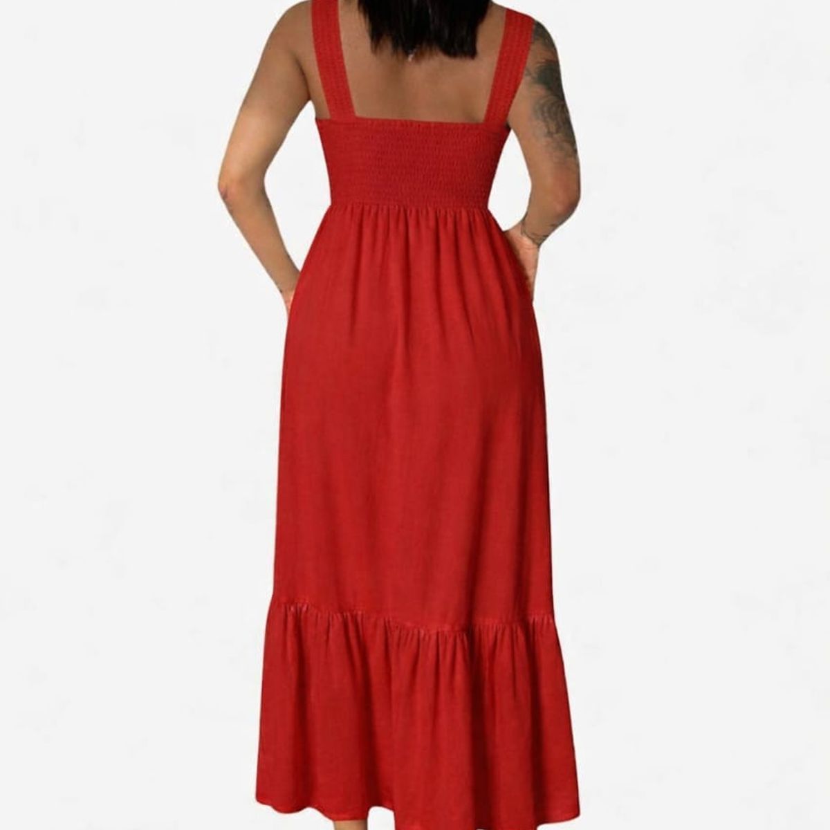 GENERICO - VESTIDO LARGO ROJO PARA MUJER