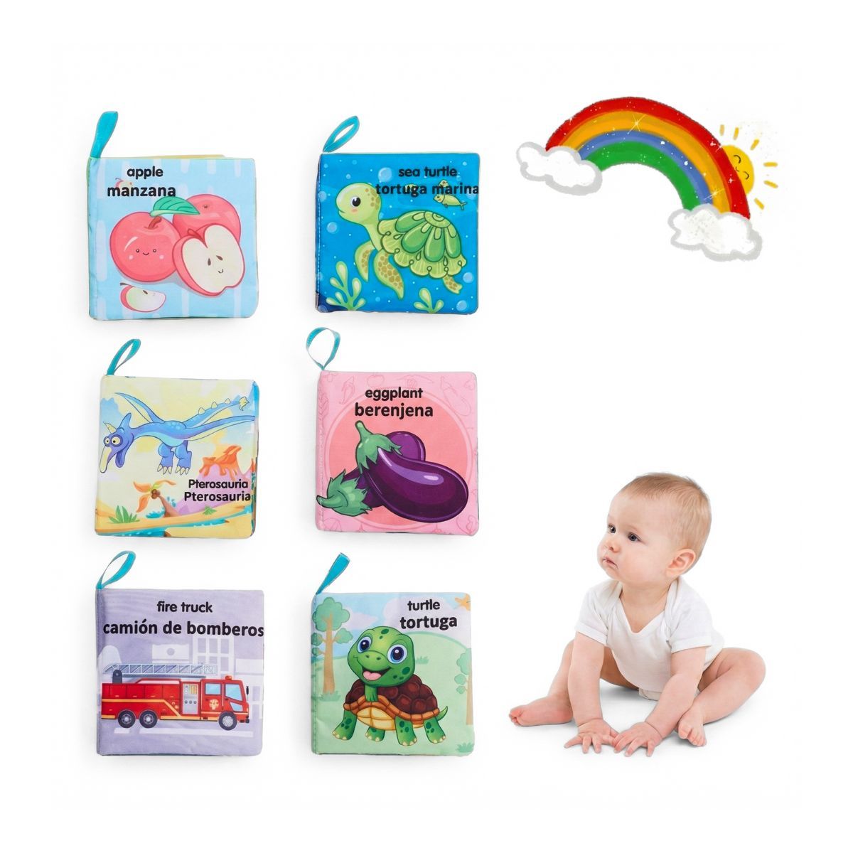 GENERICO - Libros Sensorial de Tela con Textura Educativo para Bebés