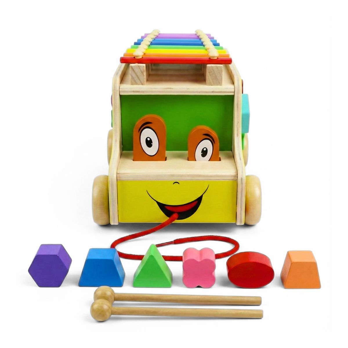 GENERICO - Carrito Didáctico Xilófono con Figuras de Encaje