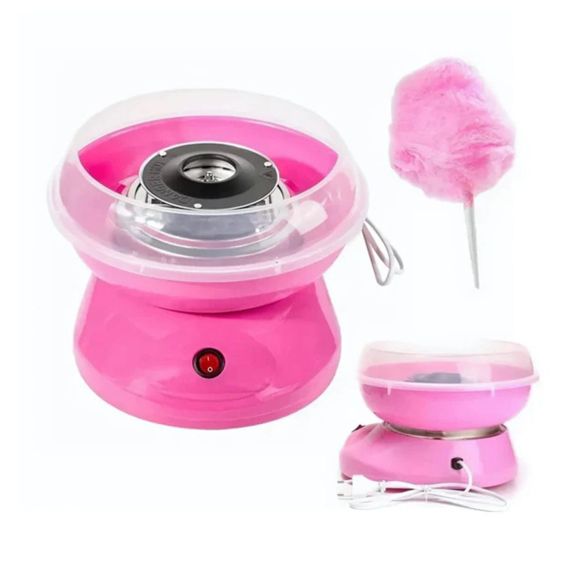 GENERICO - MINI MÁQUINA ELÉCTRICA PORTATIL DE ALGODON DE AZÚCAR-ROSADO