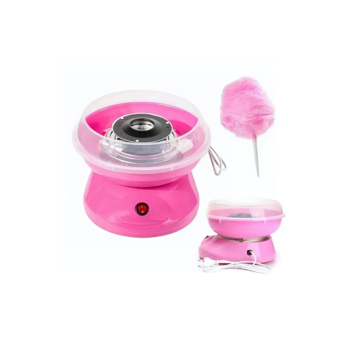 GENERICO - MINI MÁQUINA ELÉCTRICA PORTATIL DE ALGODON DE AZÚCAR-ROSADO