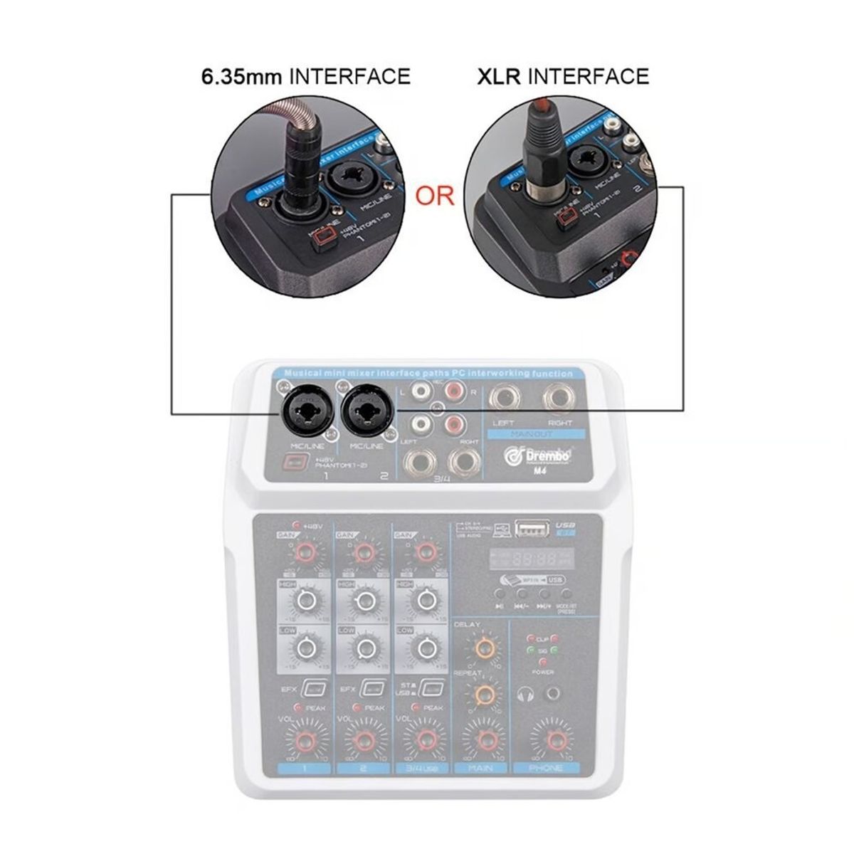 POTENZA - MINI MIXER INTERFACE 4 CANALES PZ-U4