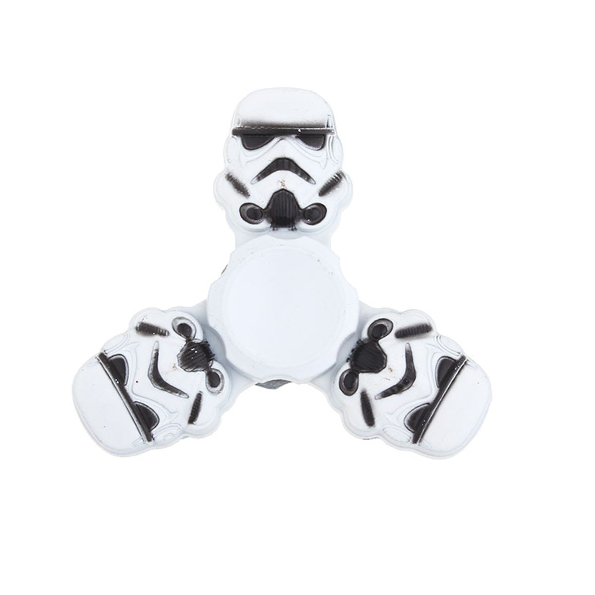 GENERICO - Spinner Antiestrés Metálico de 3 Puntas Inspirado en Stormtrooper – Diseño Sci-Fi y Giro Preciso