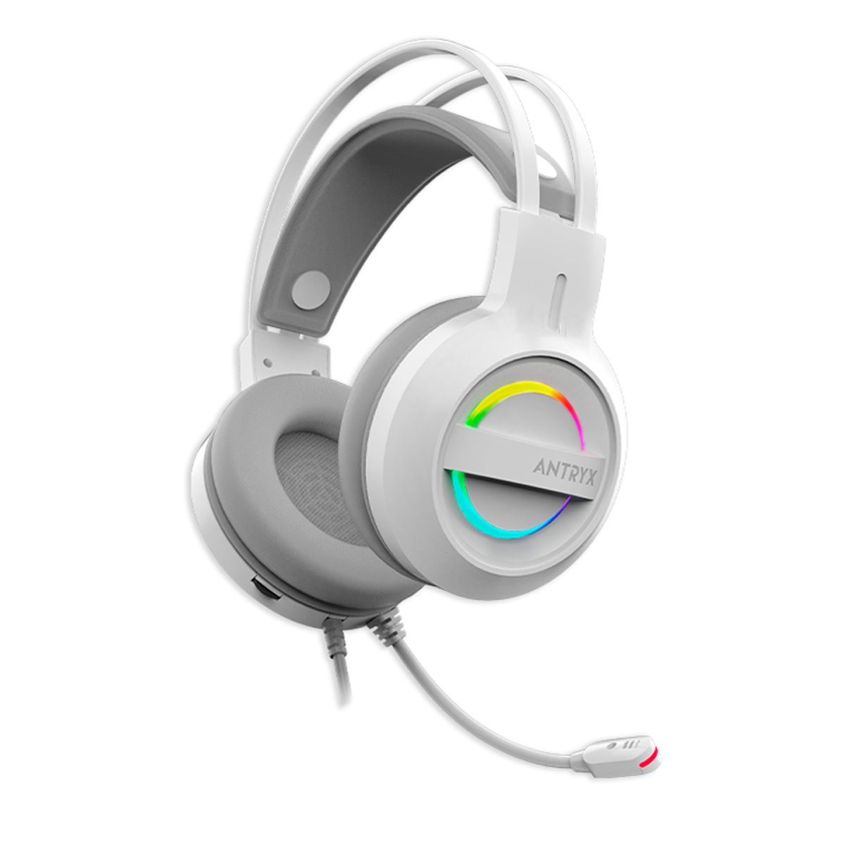 ANTRYX - Auricular Gaming Antryx Iris-W 7.1 Gris Con Sonido Envolvente Y Cómoda Compatibilidad