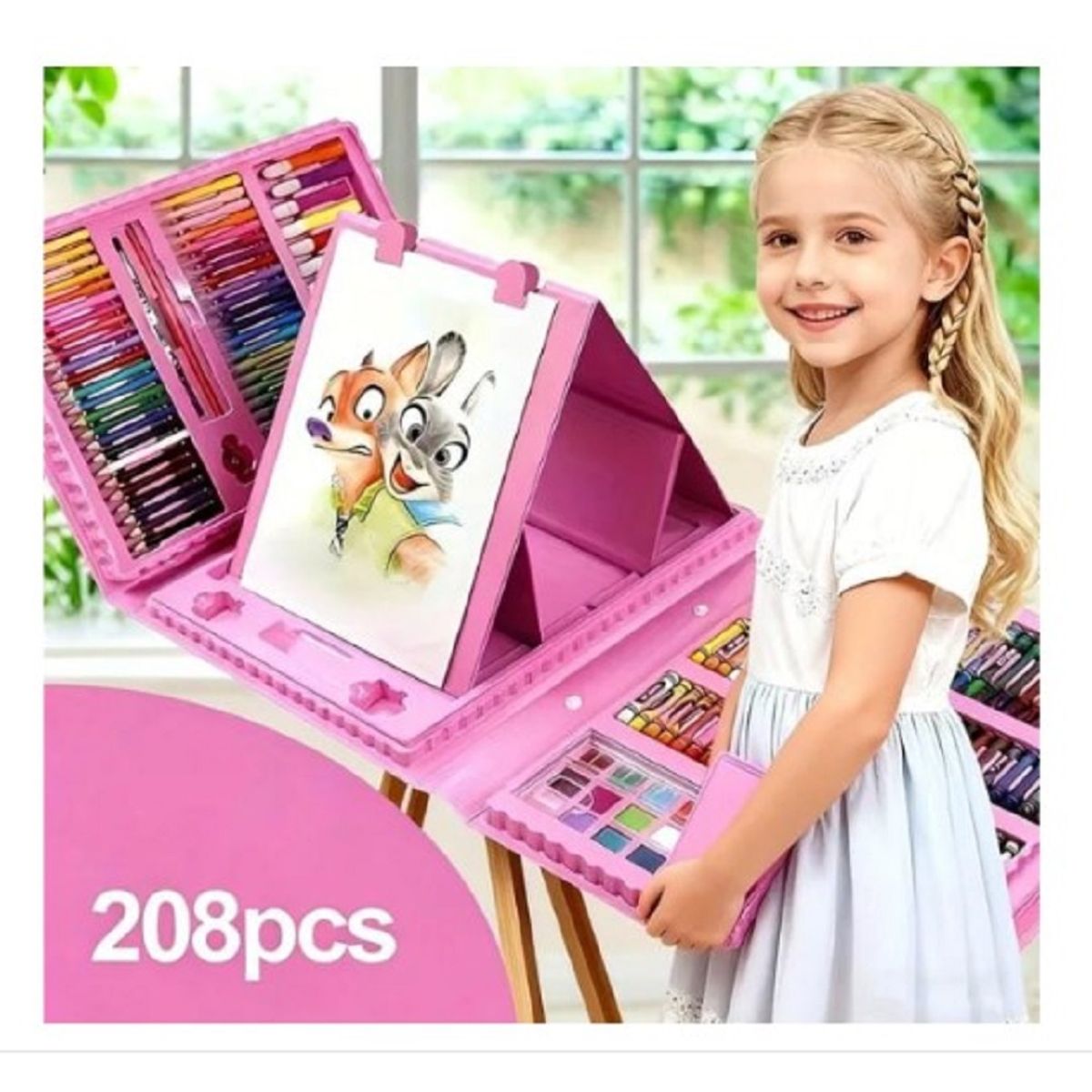 GENERICO - Set de Arte y Dibujo Didáctico 208 piezas GRANDE DE CALIDAD PREMIUN