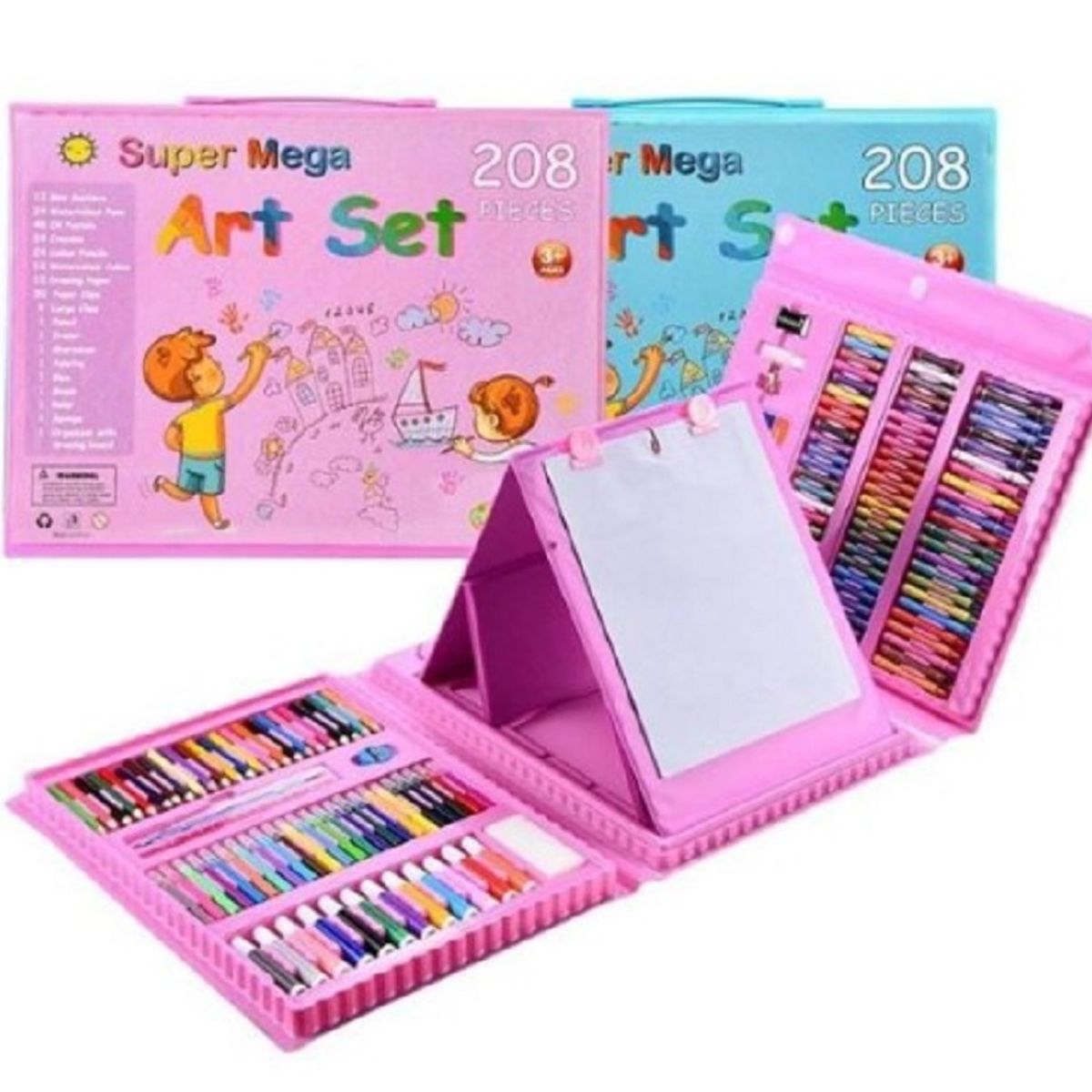 GENERICO - Set de Arte y Dibujo Didáctico 208 piezas GRANDE DE CALIDAD PREMIUN