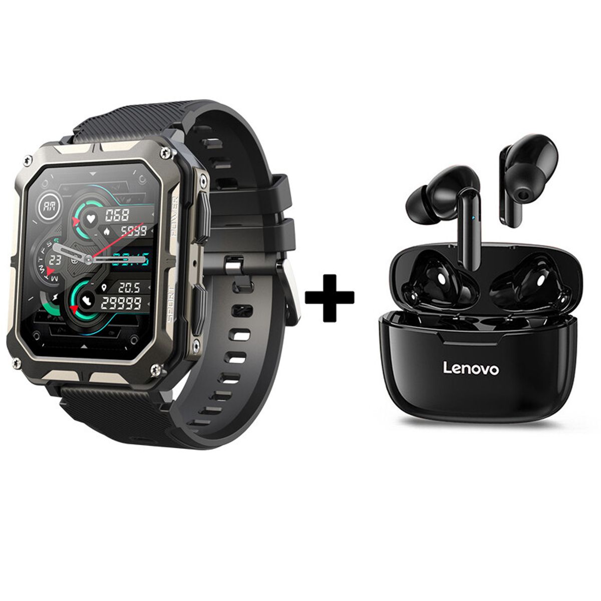 LENOVO - Audífonos Bluetooth Lenovo XT90 y Reloj Inteligente C20 PRO