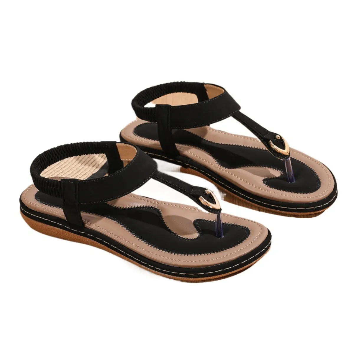 TIOZONEY - Sandalias planas con suela blanda