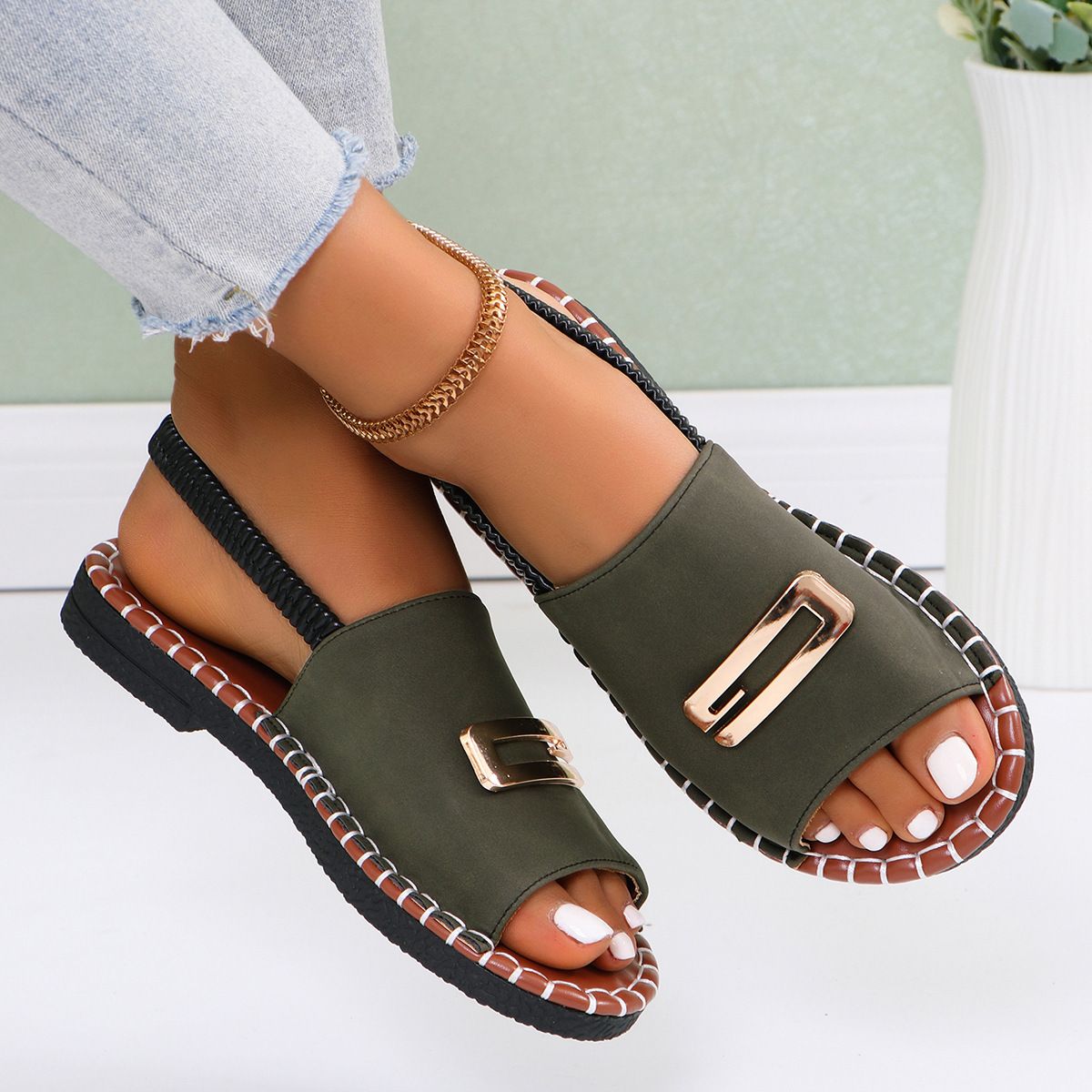TIOZONEY - Sandalias planas para mujer