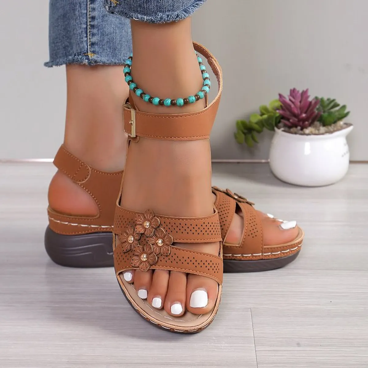 TIOZONEY - Sandalias informales para mujer