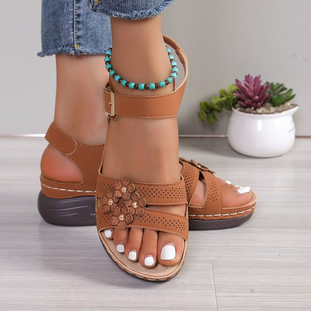 TIOZONEY - Sandalias informales para mujer