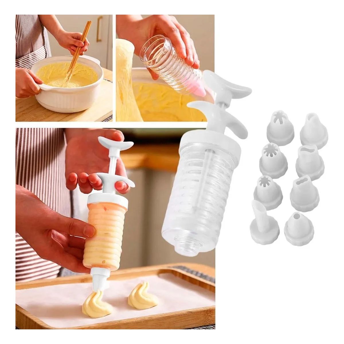 GENERICO - Juego Jeringa Y Boquillas De Repostería 9 Piezas