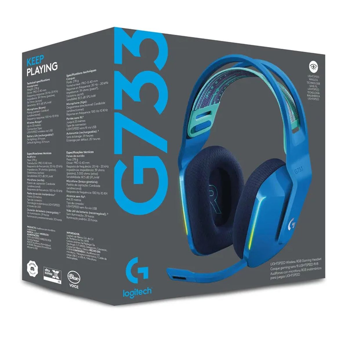 LOGITECH - Audifono Gamer Inalambrico Logitech G733 RGB HeadphoneX 20