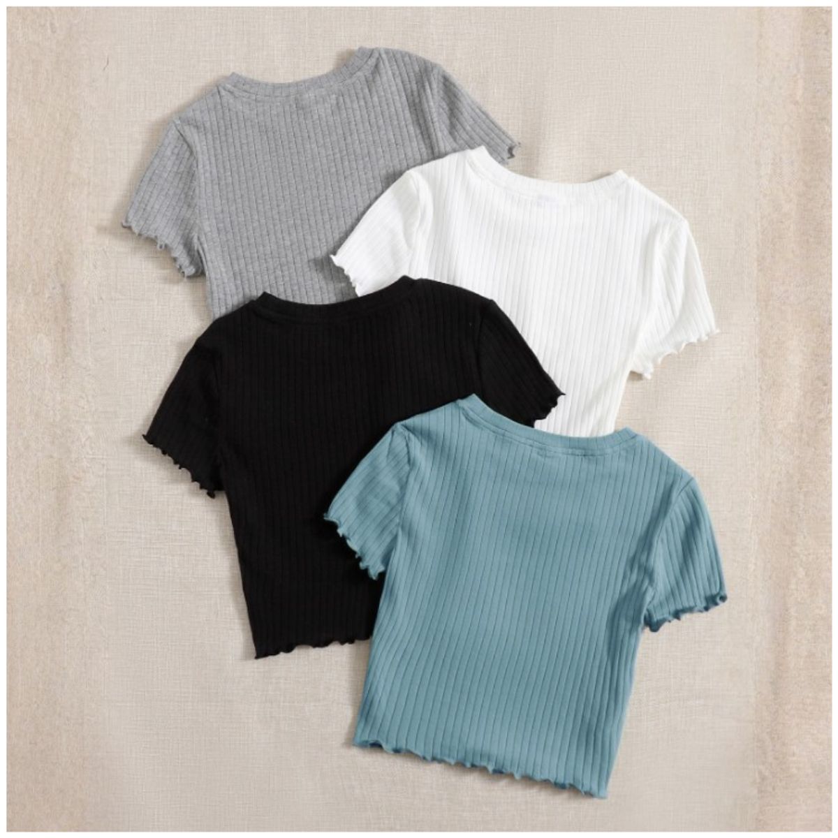 ROSUE - Polos Basicos top básico Rib Pack x4