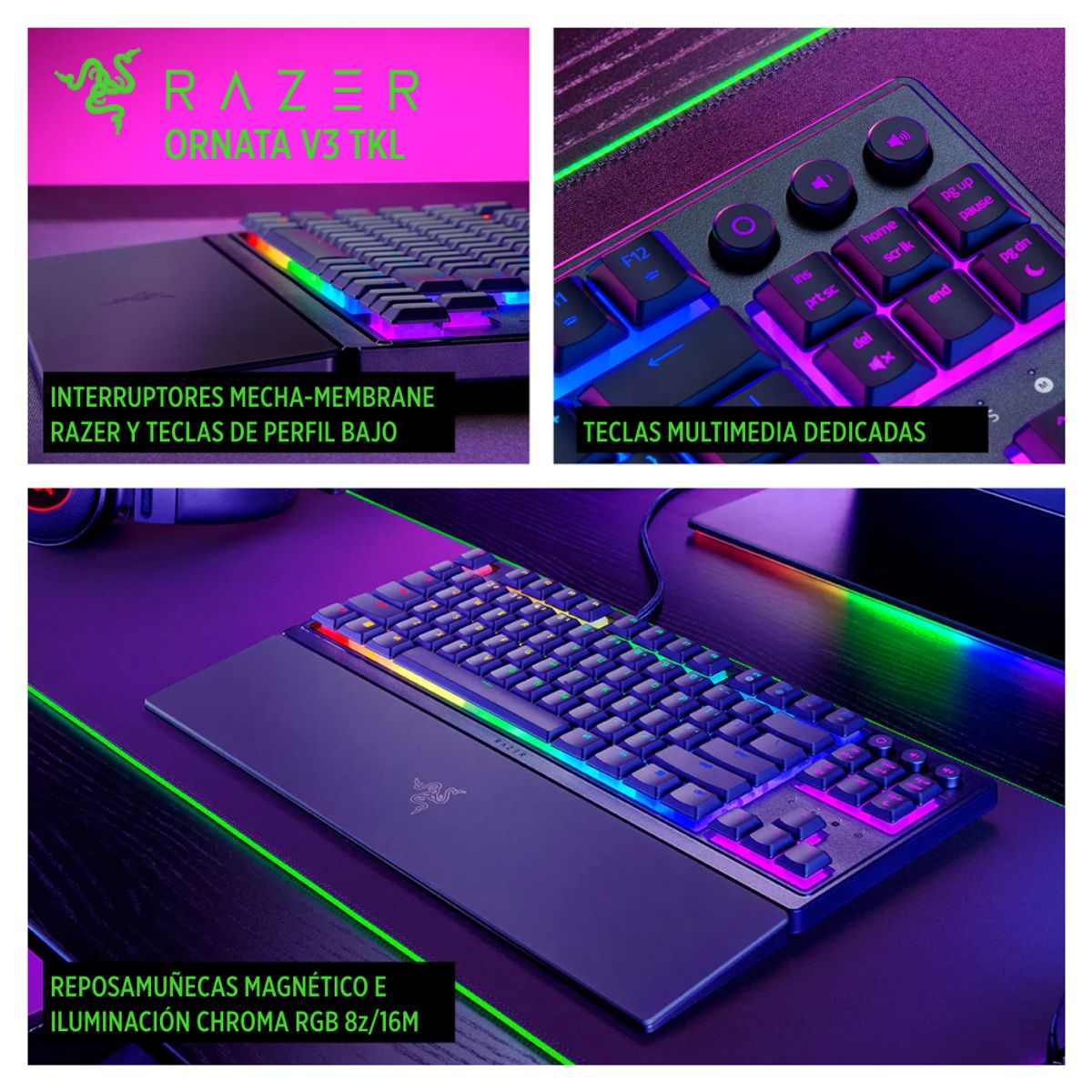 RAZER - Teclado gaming Razer Ornata V3 TKL US Chroma