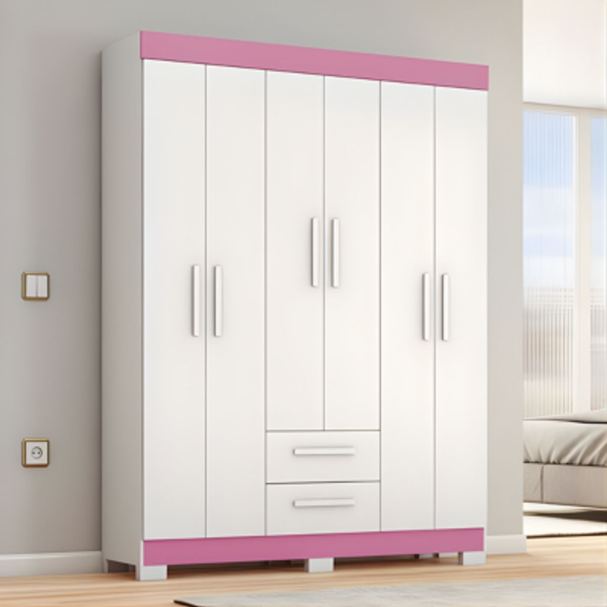 LOAGO - ROPERO 6 PUERTAS 2 CAJONES NT-6015