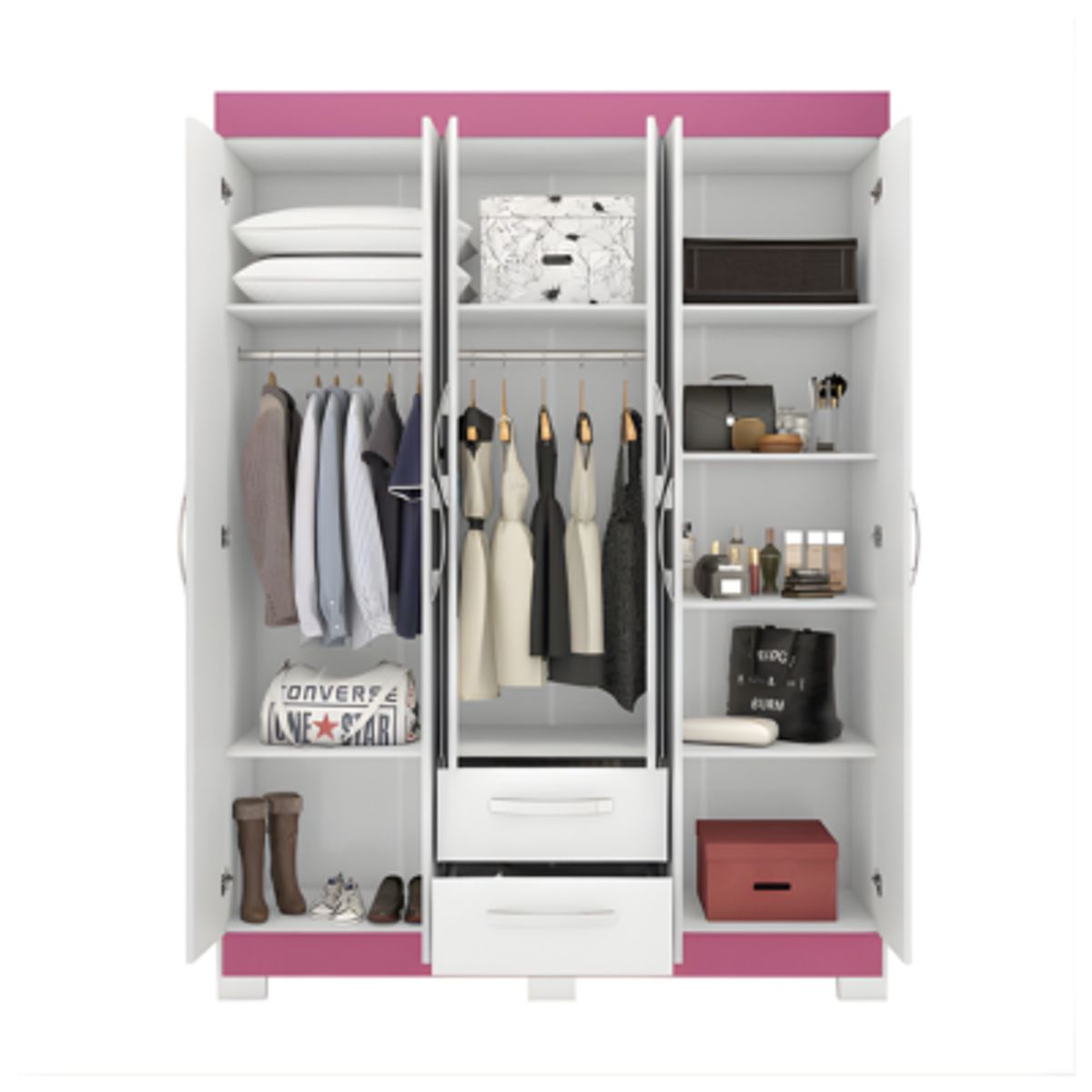 LOAGO - ROPERO 6 PUERTAS 2 CAJONES NT-6015