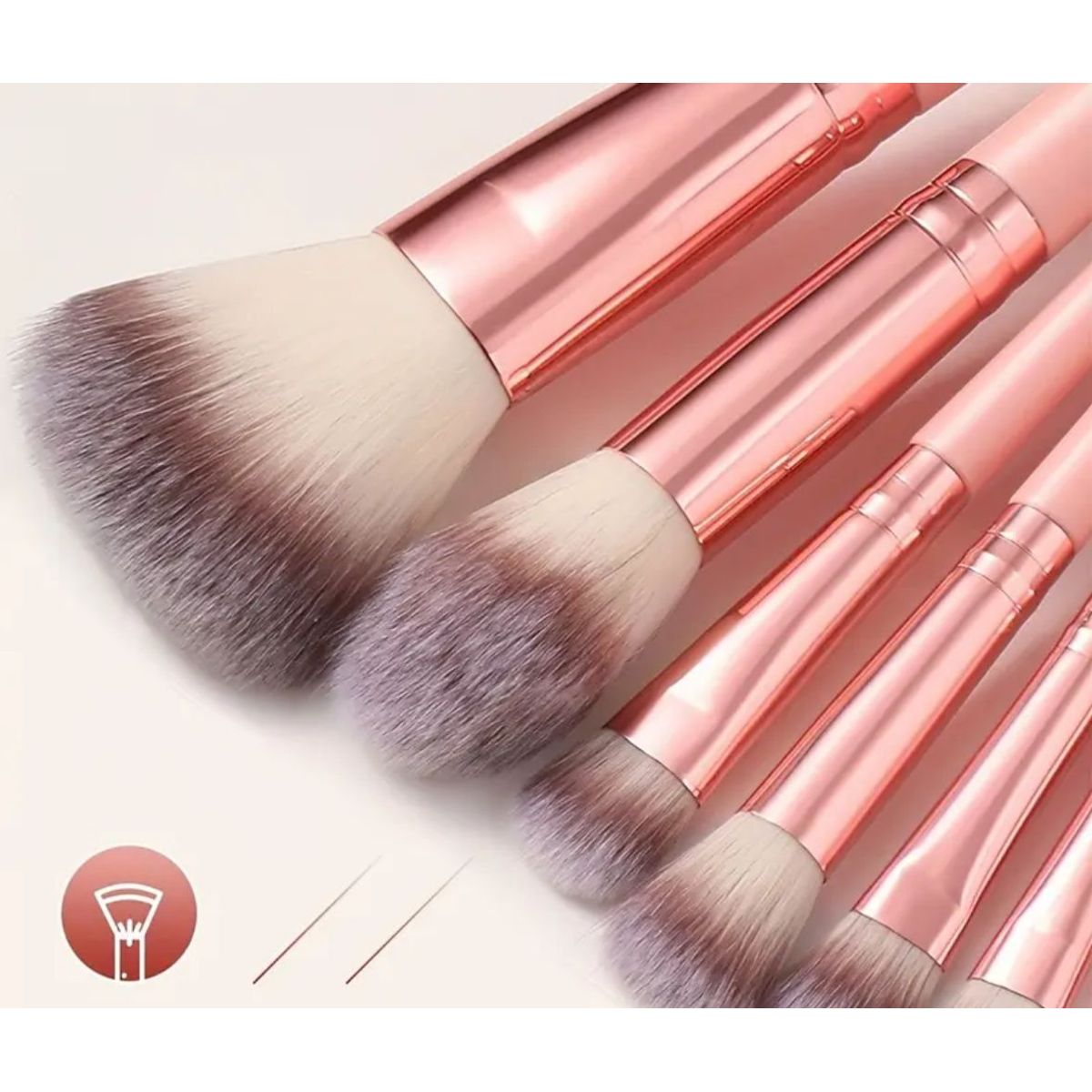 GENERICO - Set de 13 Brochas Profesionales Hipoalergénicas color ROSADO