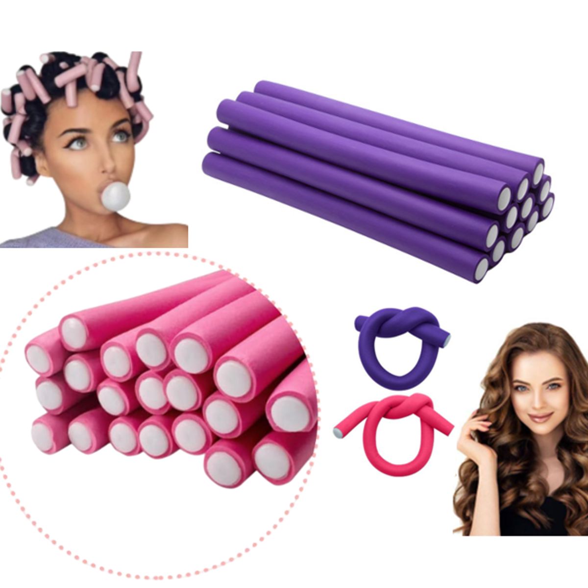 GENERICO - SET 10 TUBOS FLEXIBLES PARA ONDULAR CABELLO