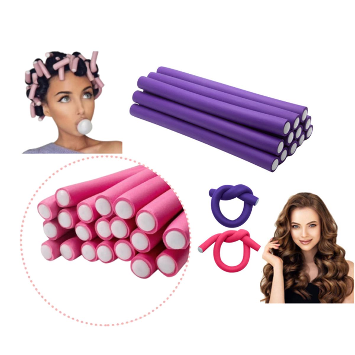 GENERICO - SET 10 TUBOS FLEXIBLES PARA ONDULAR CABELLO