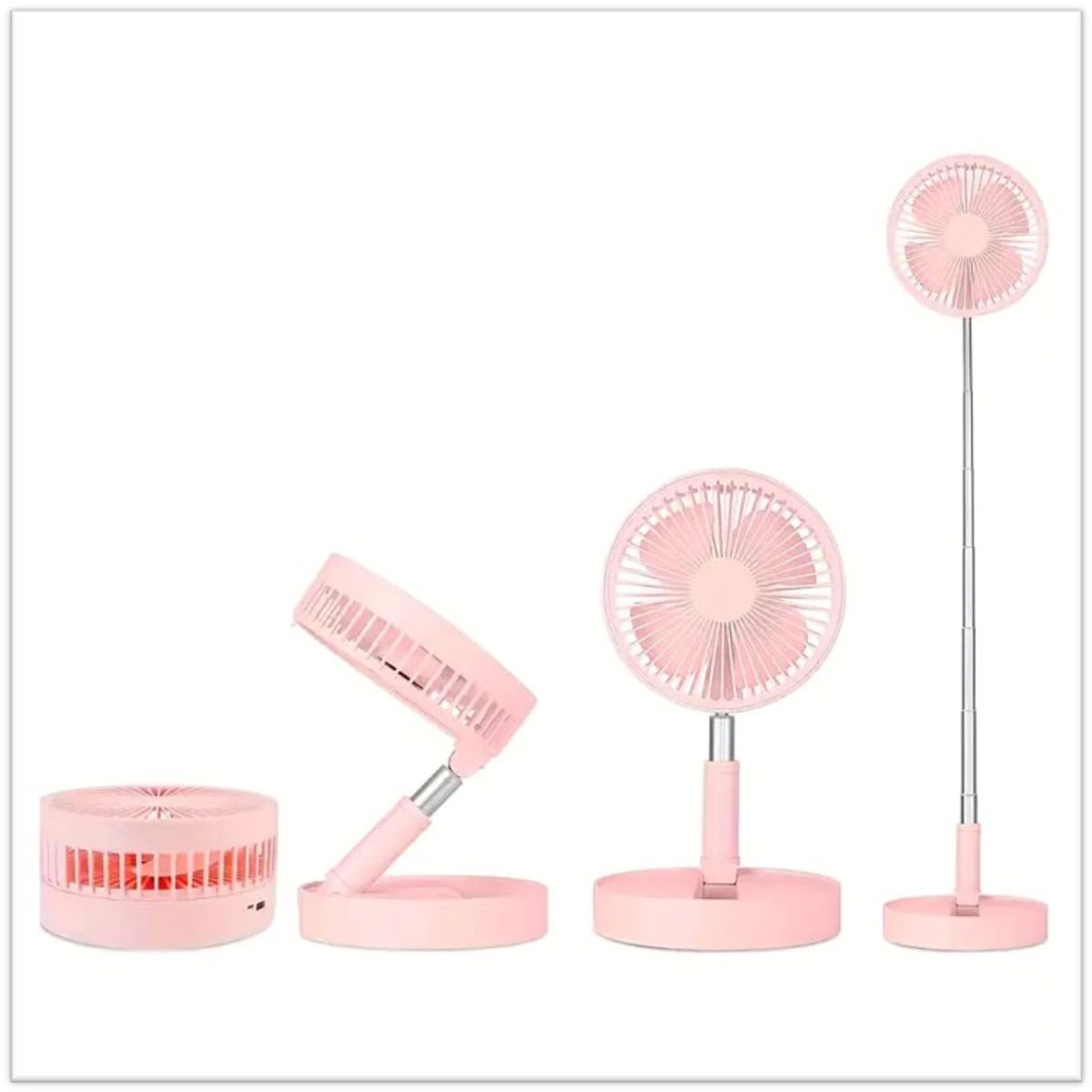 GENERICO - ventilador plegable recargable de escritorio o piso ROSA