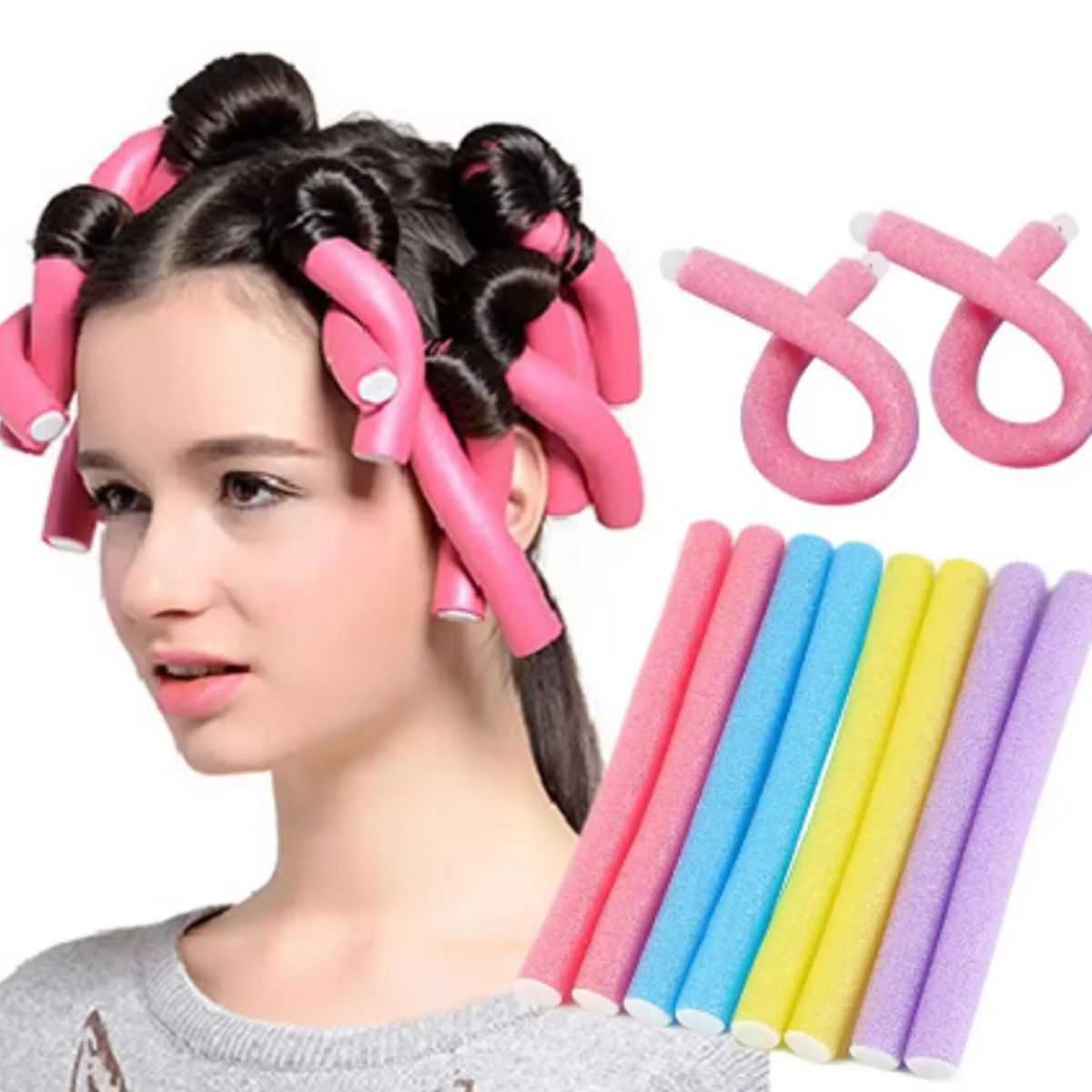 GENERICO - SET 20 TUBOS FLEXIBLES PARA ONDULAR CABELLO