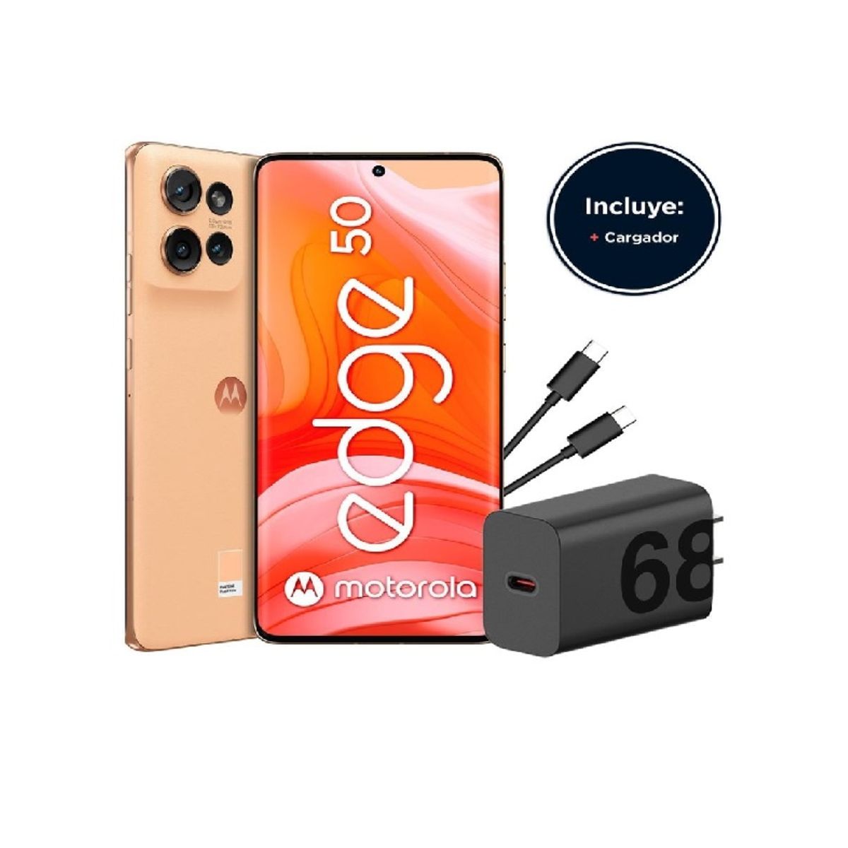 MOTOROLA - Motorola Moto Edge 50 256Gb 12Gb 50 Mp + 13Mp + 10Mp 6.7" Naranja + Moto Buds