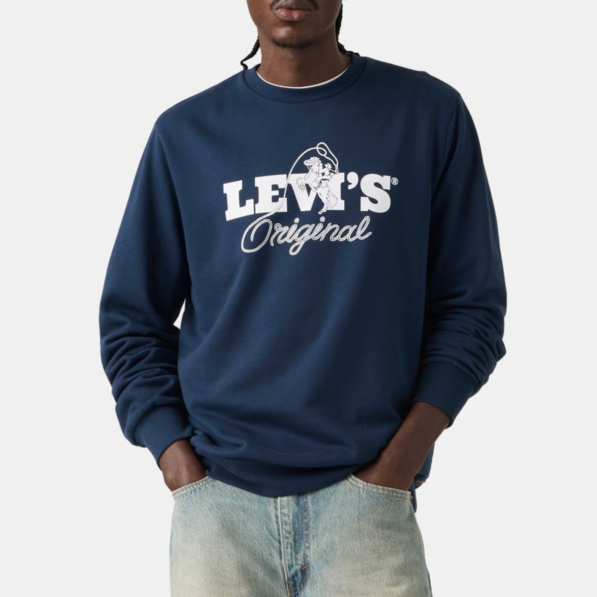 LEVIS - Polerón Hombre Standard Graphic Crew Azul Levis