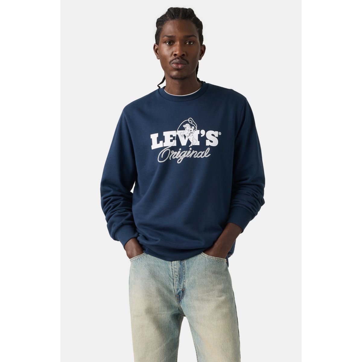 LEVIS - Polerón Hombre Standard Graphic Crew Azul Levis