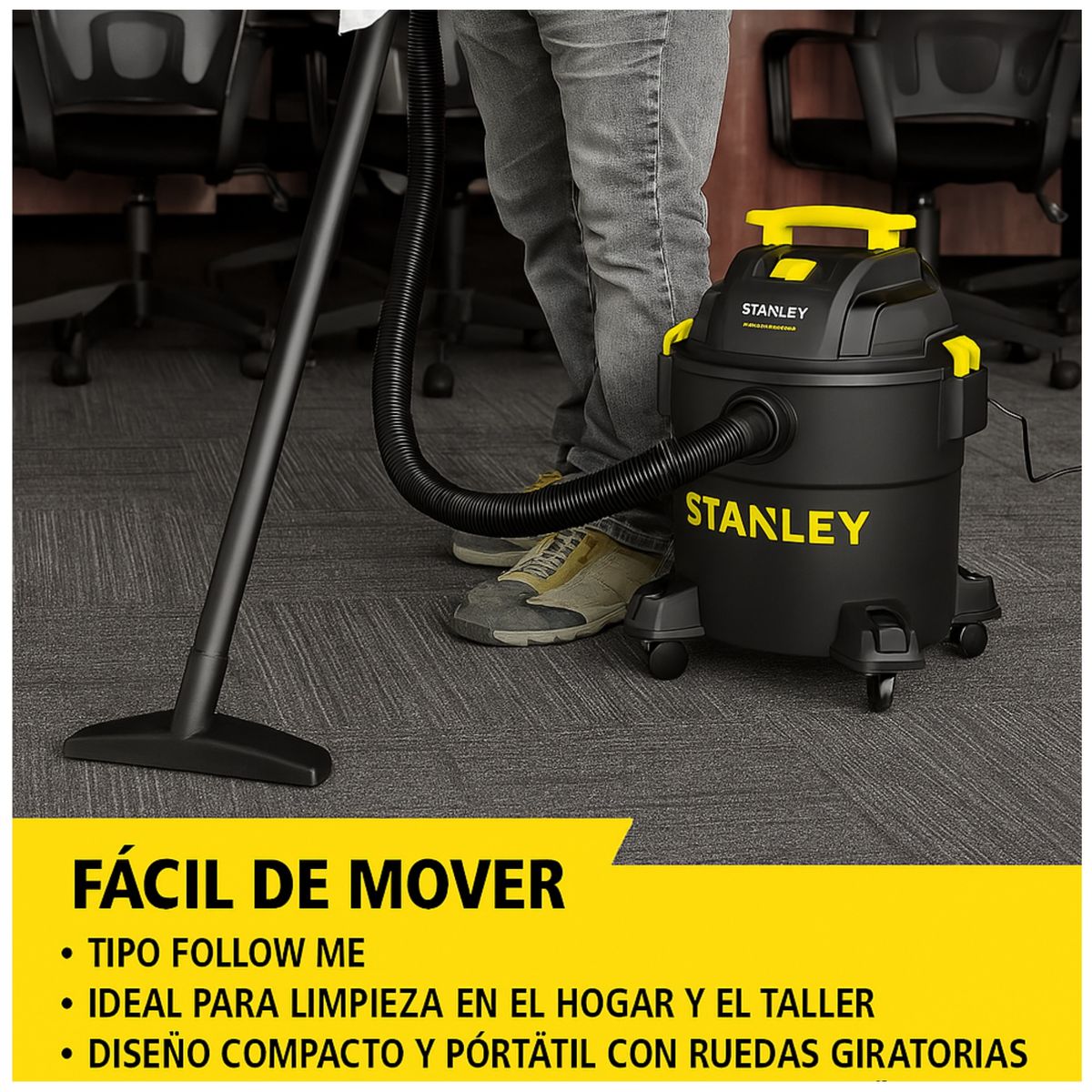 STANLEY - Combo Aspiradora de polvo y liquido 23L 1100W Soplador de polvo 600W STANLEY