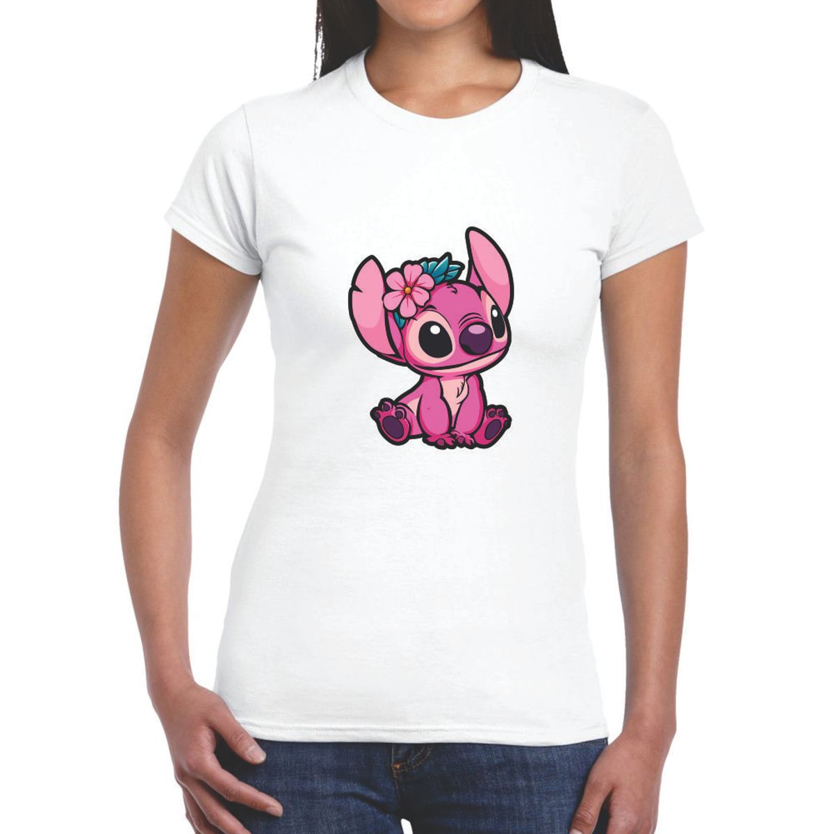 GENERICO - Polo Mujer diseño Angel - Blanco