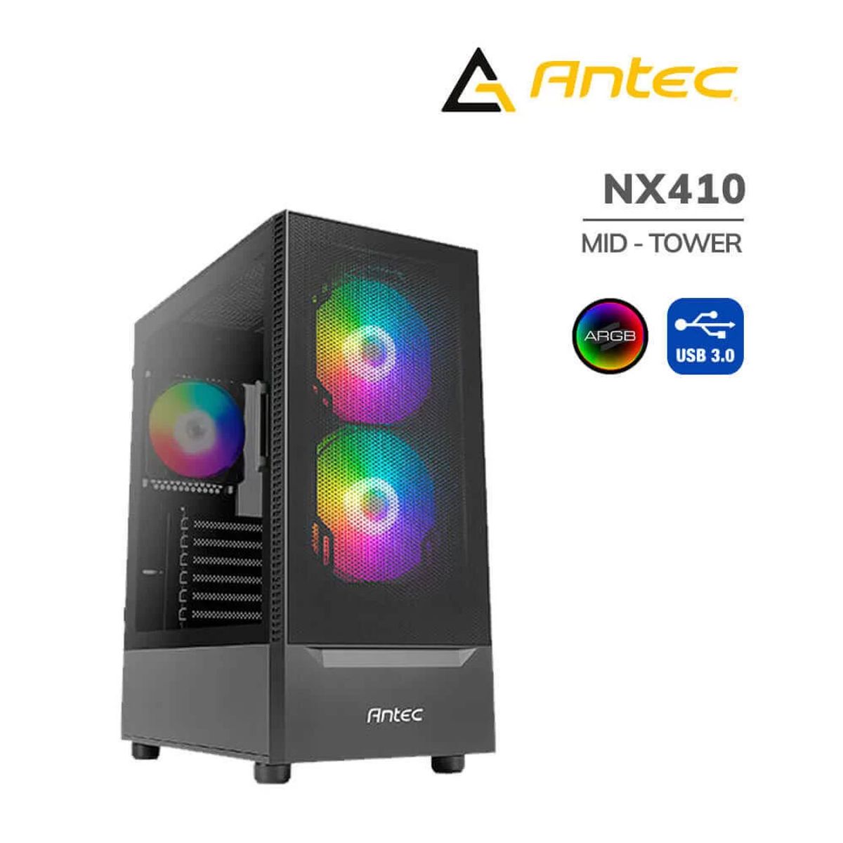 GENERICO - CASE COMPUTER ANTEC NX410 BLACK RGB VIDRIO TEMPLADO