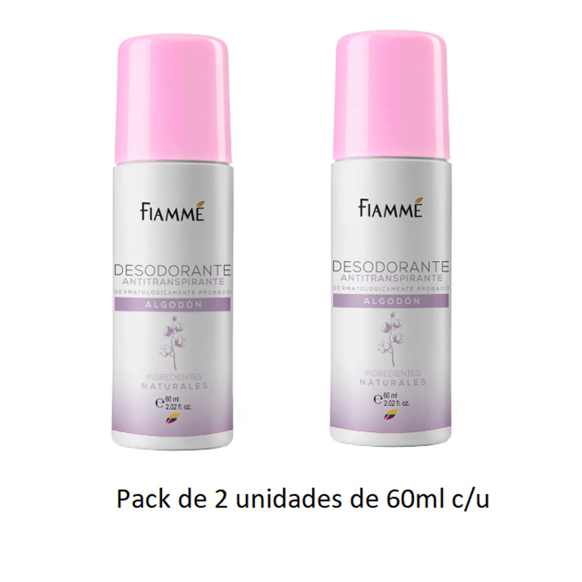 GENERICO - Desodorante roll on Antitranspirante Algodón- Fiammé