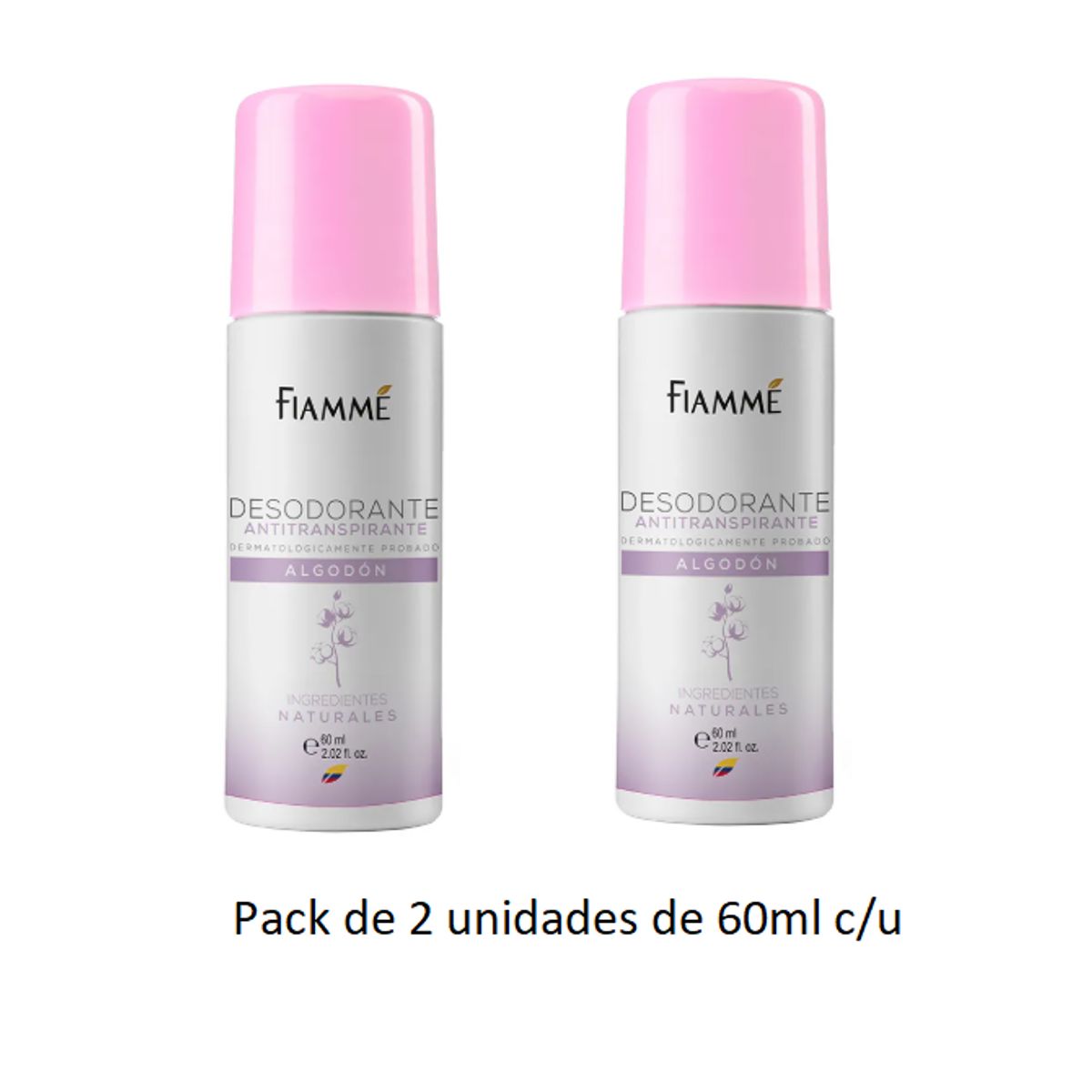 GENERICO - Desodorante roll on Antitranspirante Algodón- Fiammé