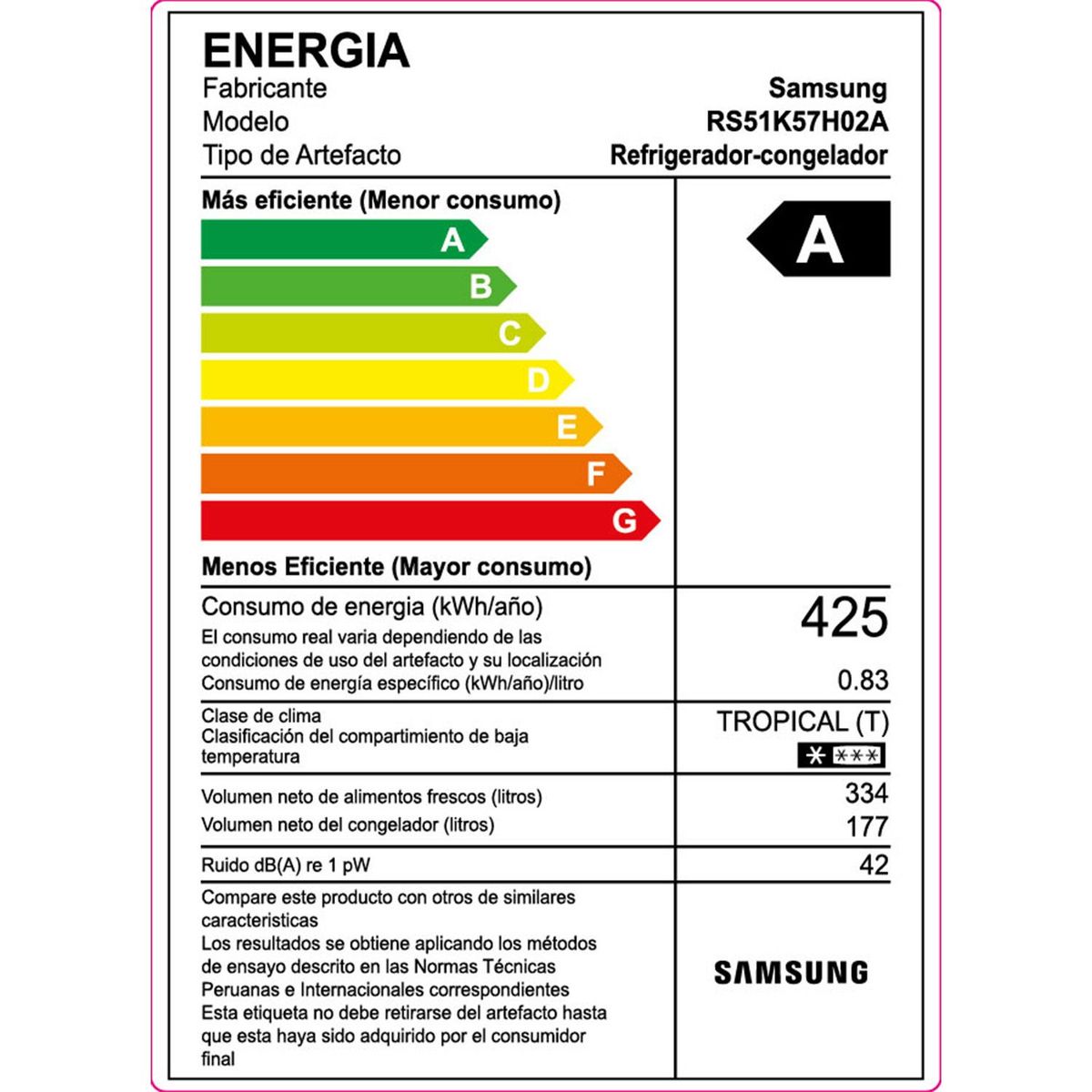 SAMSUNG - Refrigeradora 511 lt RS51K57H02A/PE Negro Espejado
