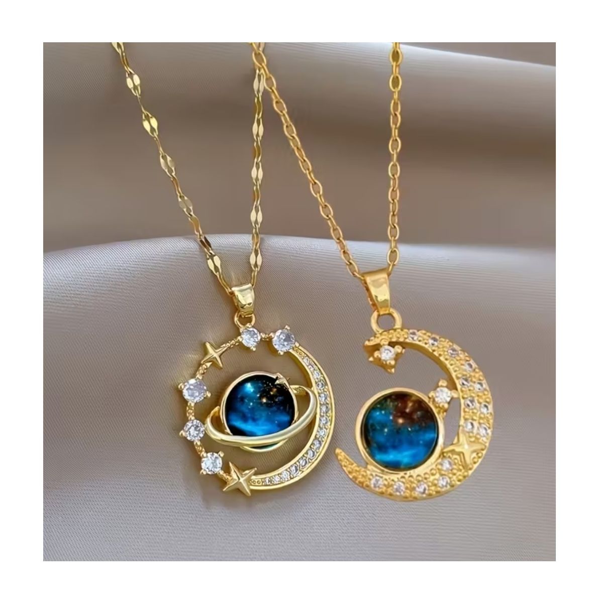 GENERICO - COLLAR PARA PAREJA LUNA LUNAR ESPACIAL COSMICO