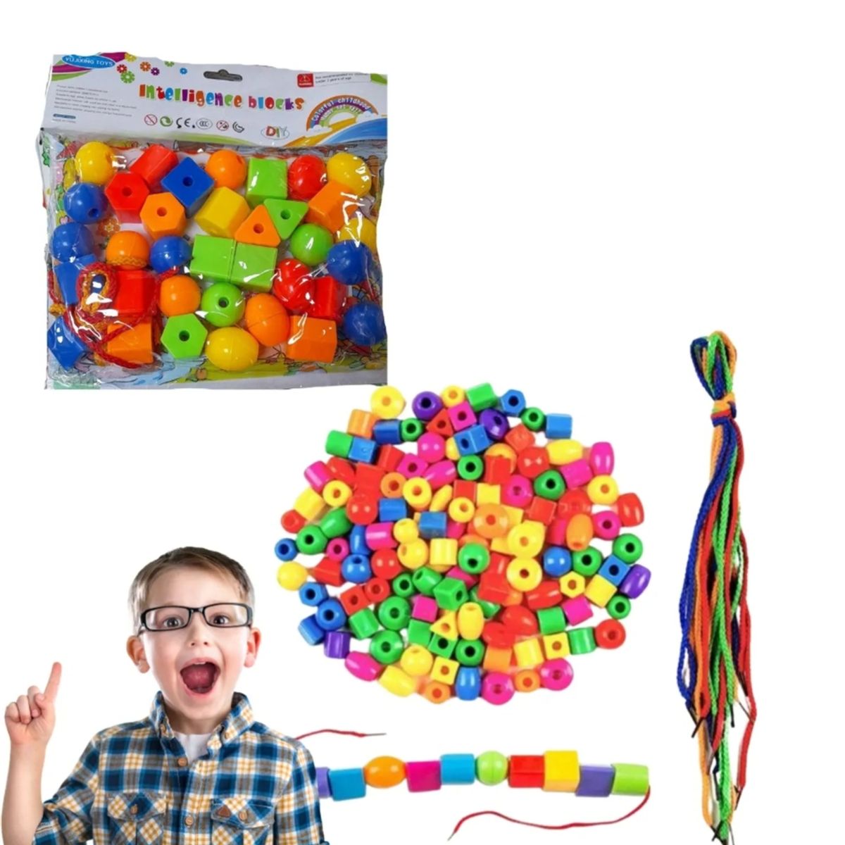 GENERICO - Bloques Conectores de Cuentas con Pasador Juego Didáctico